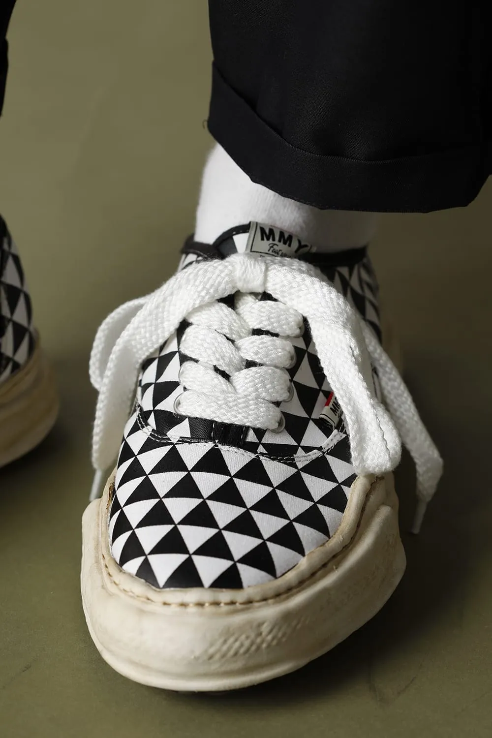 -BAKER- Over-dyed original sole printed canvas Low-Top sneakers Black