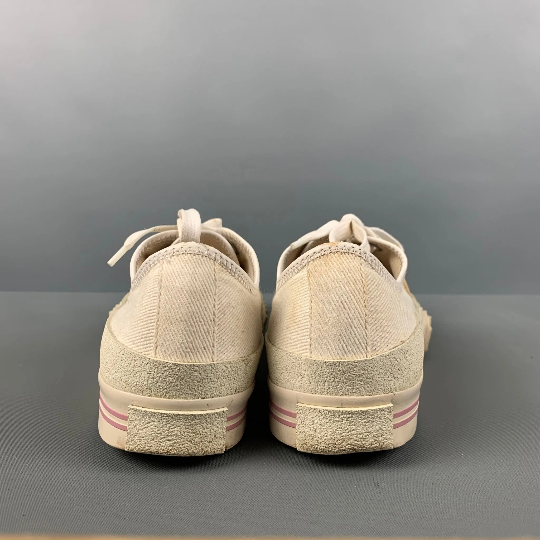 ACNE STUDIOS Size 8 White Canvas Sneakers