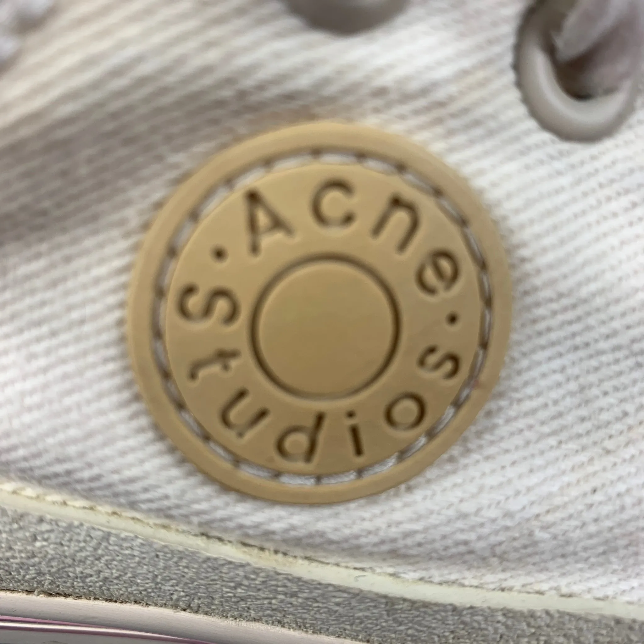 ACNE STUDIOS Size 8 White Canvas Sneakers