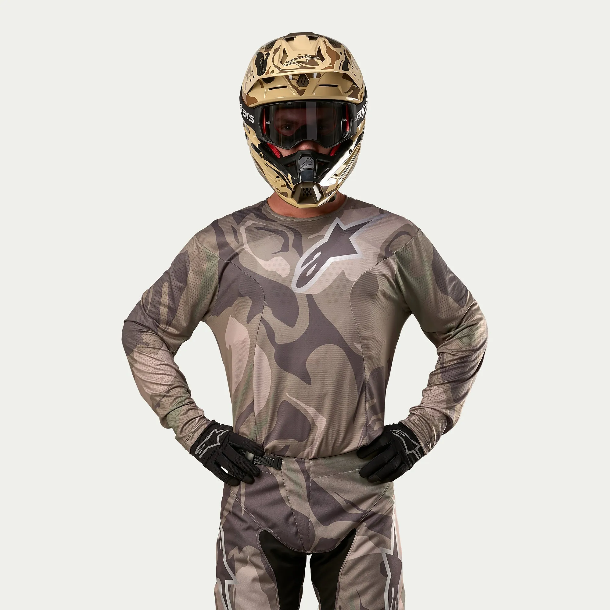 ALPINESTARS 2024 RACER TACTICAL JERSEY - MILITARY GREEN CAMO BROWN