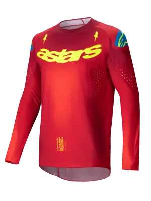 ALPINESTARS 2025 SUPERTECH MAKER JERSEY - BRIGHT RED FLURO YELLOW