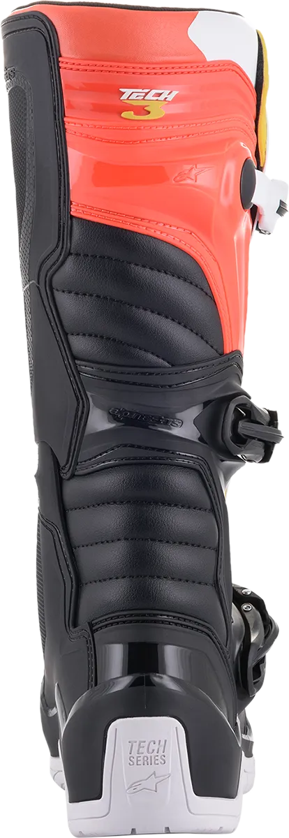 ALPINESTARS Tech 3 Boots Black/White/ Red/Fluo Yellow Sz 10 2013018-1238-10