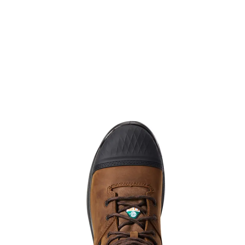 Ariat Mens Turbo Outlaw 8" CSA Waterproof 400g Carbon Toe Work Boots - Barley Brown