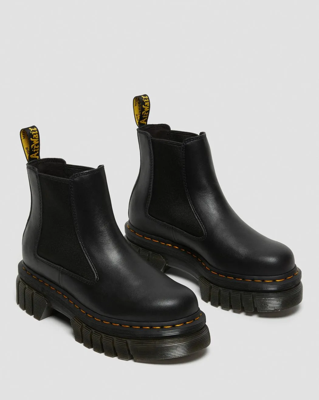 Audrick Nappa Leather Platform Chelsea Boots - Black
