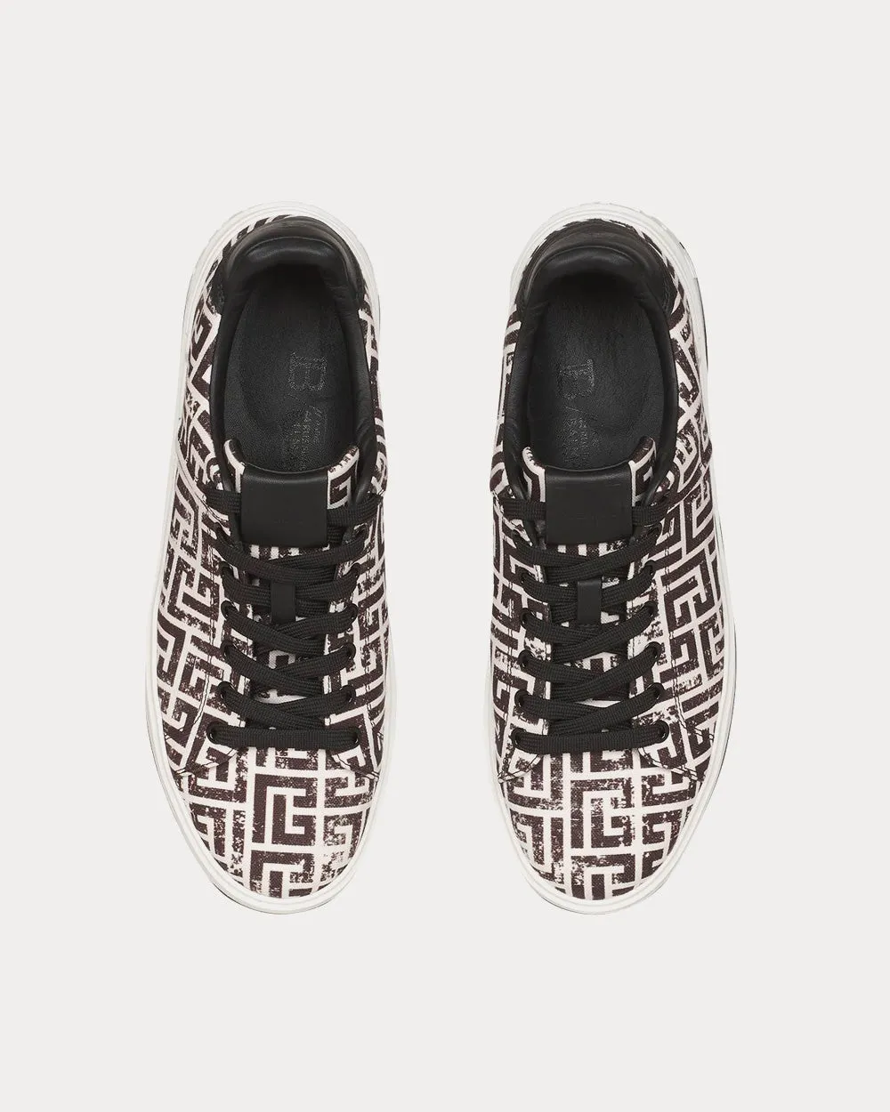 B-Court Monogram Canvas White / Black Low Top Sneakers