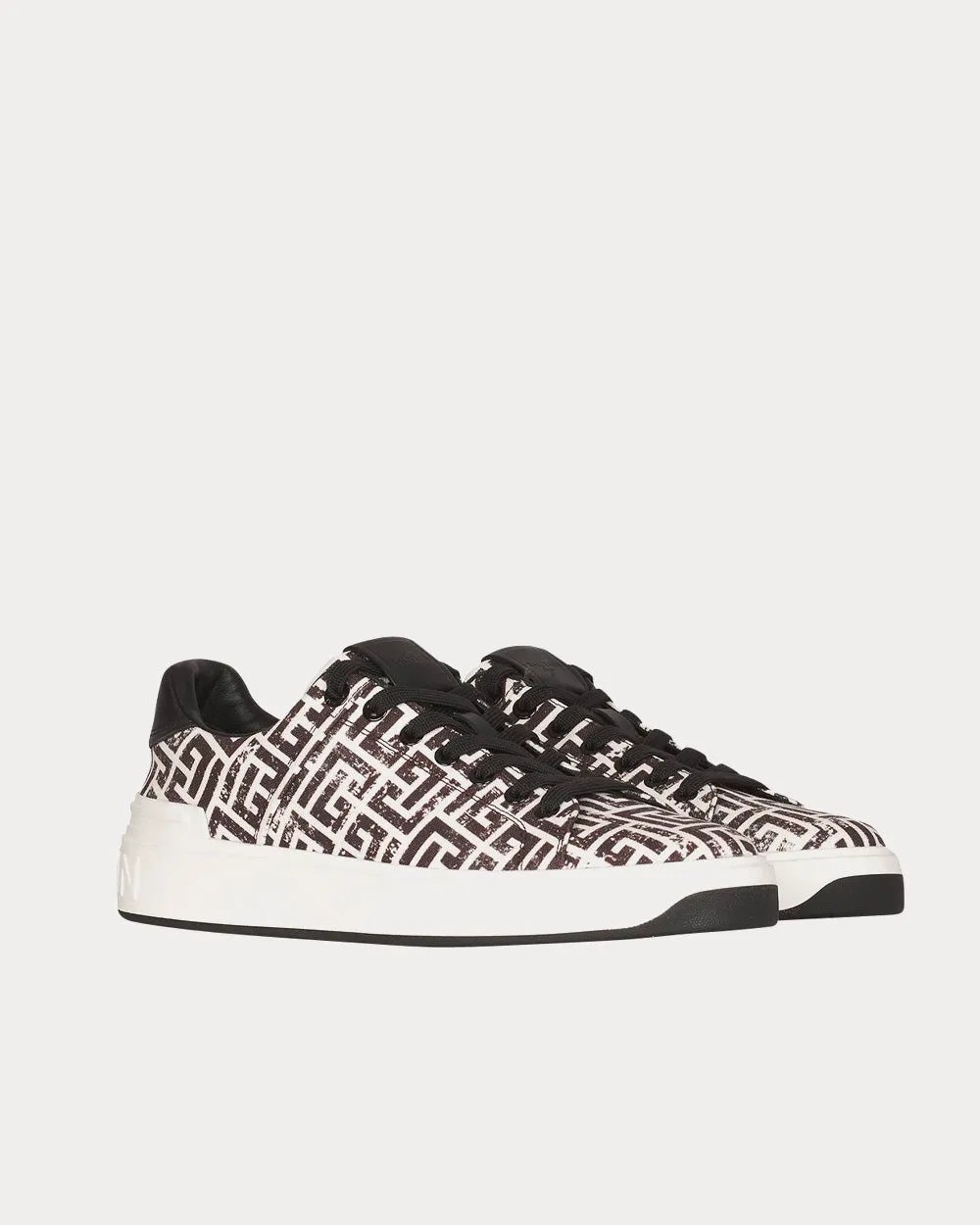 B-Court Monogram Canvas White / Black Low Top Sneakers