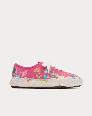 Baker OG Sole Sticker Printed Canvas Pink Low Top Sneakers