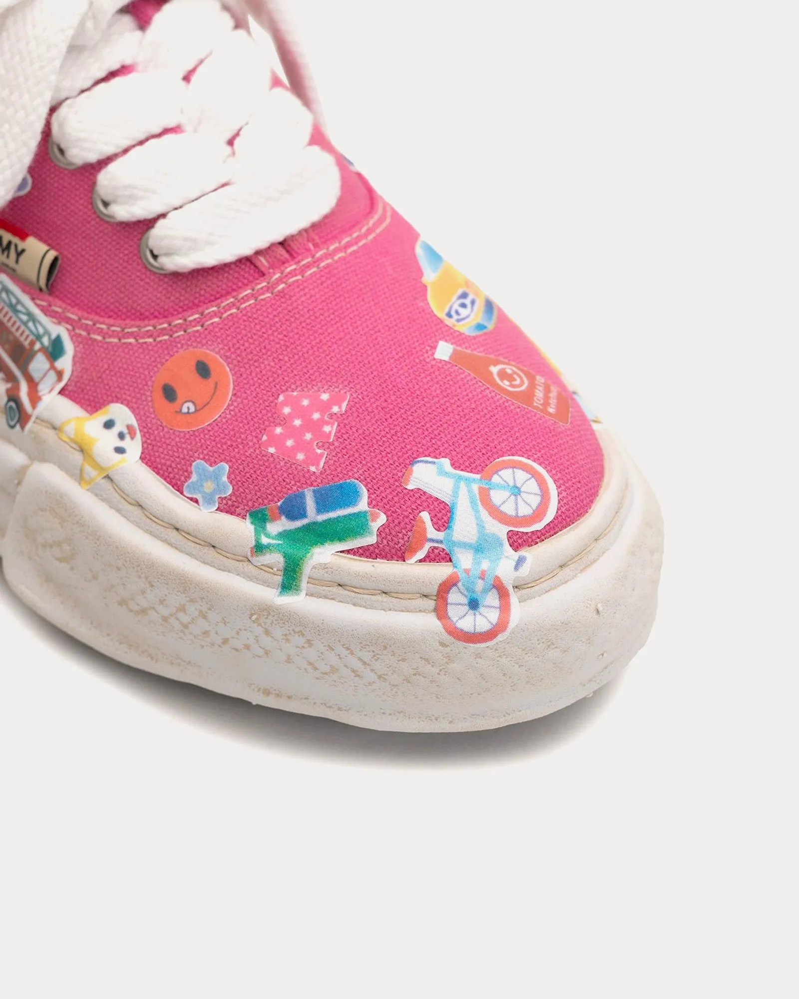Baker OG Sole Sticker Printed Canvas Pink Low Top Sneakers