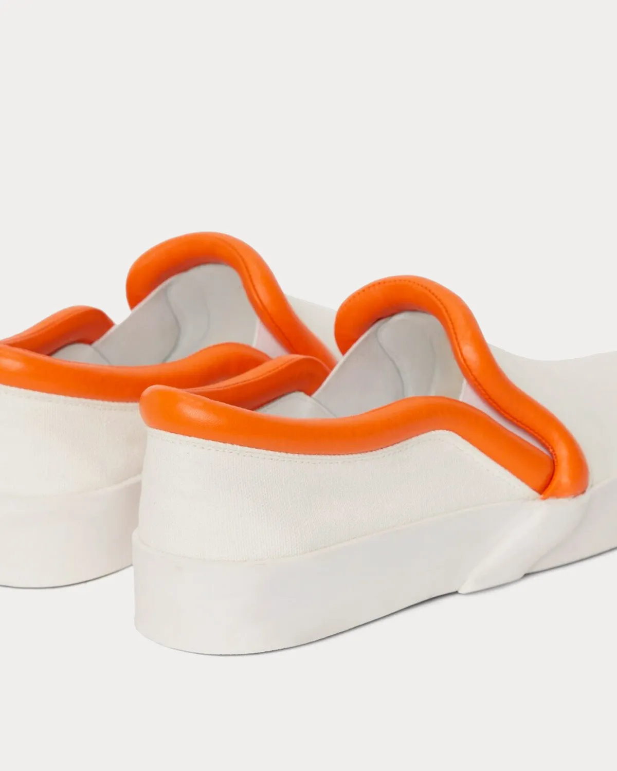 Bumper-Tube Canvas White / Orange Slip On Sneakers