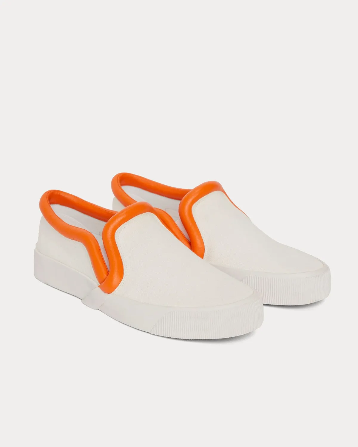 Bumper-Tube Canvas White / Orange Slip On Sneakers