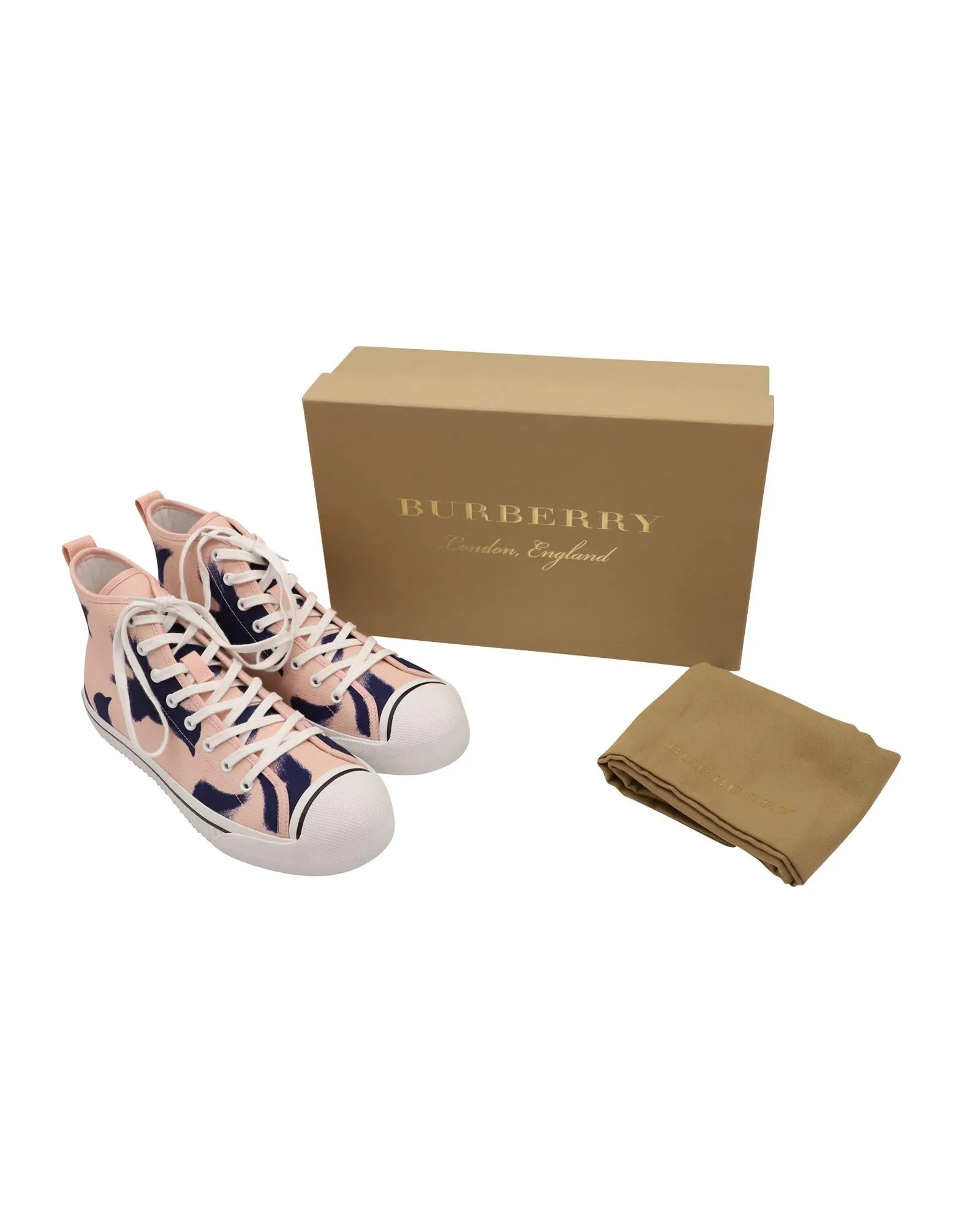 Canvas High Top Sneakers with Bird Pattern Lining