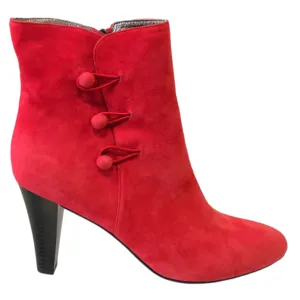 Chrissie Sadie Red Suede Ankle Boots