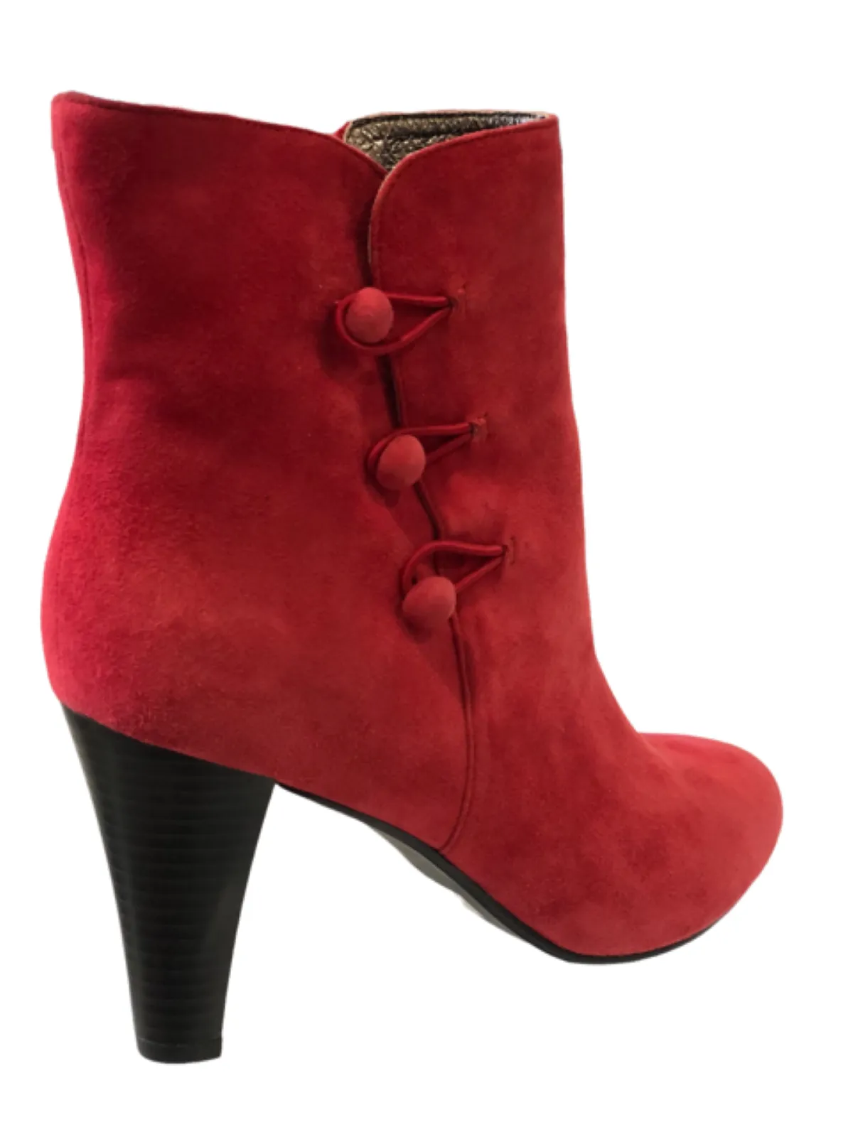 Chrissie Sadie Red Suede Ankle Boots