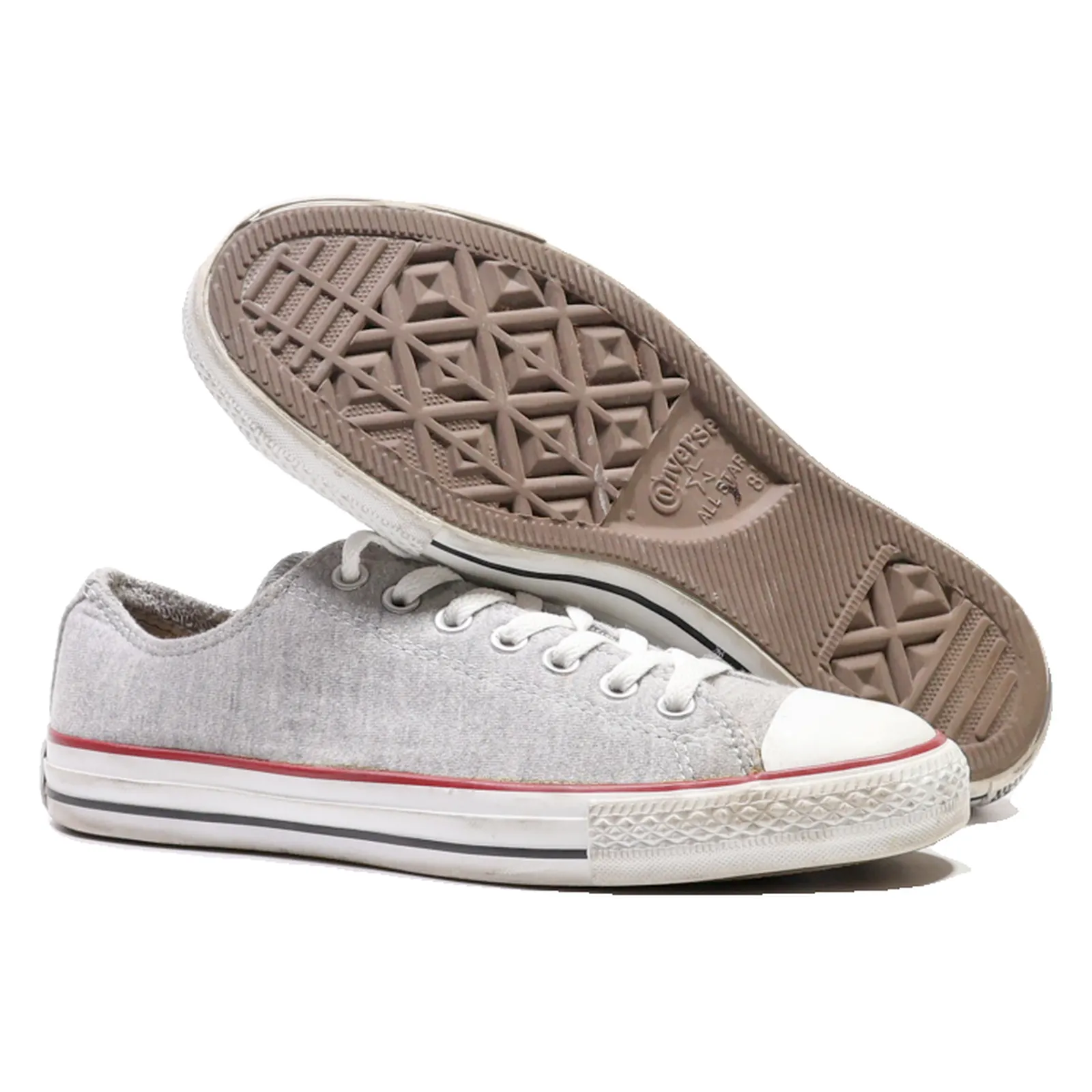 CONVERSE Low Top Trainers Grey Canvas Mens UK 8.5
