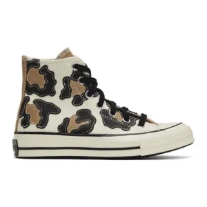 Converse Off-White and Tan Chuck 70 High Sneakers