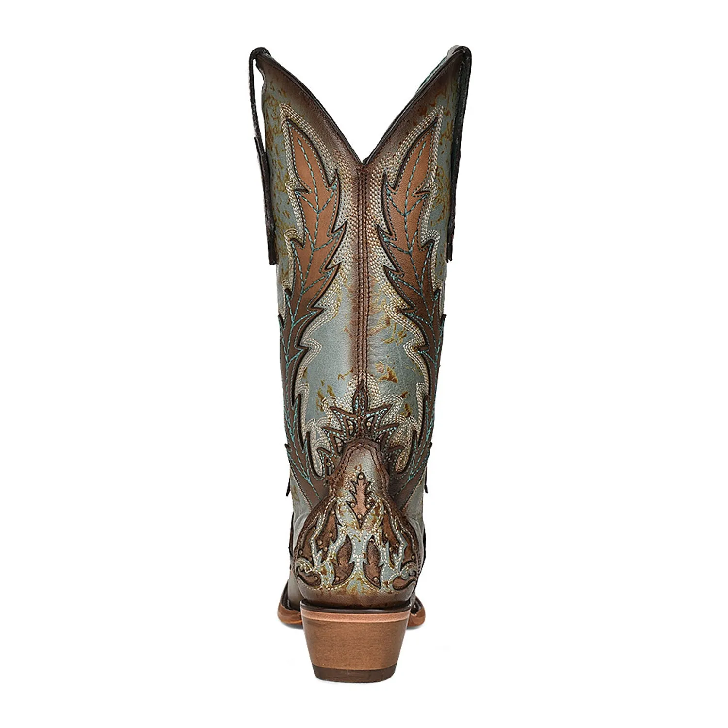 Corral Womens C3976 Brown Leather Overlay Cowboy Boots