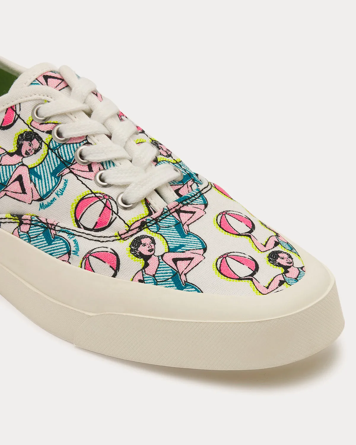 Dancing Girls Laced Canvas White Low Top Sneakers