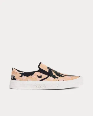 Elliot Printed Canvas 'Lost Paradise' Beige/ Black Slip On Sneakers