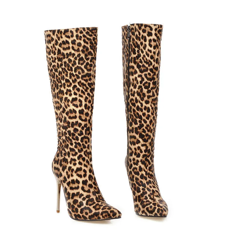 Fashion Sexy Thin Heel Women's Pointed Knee Long  Boots