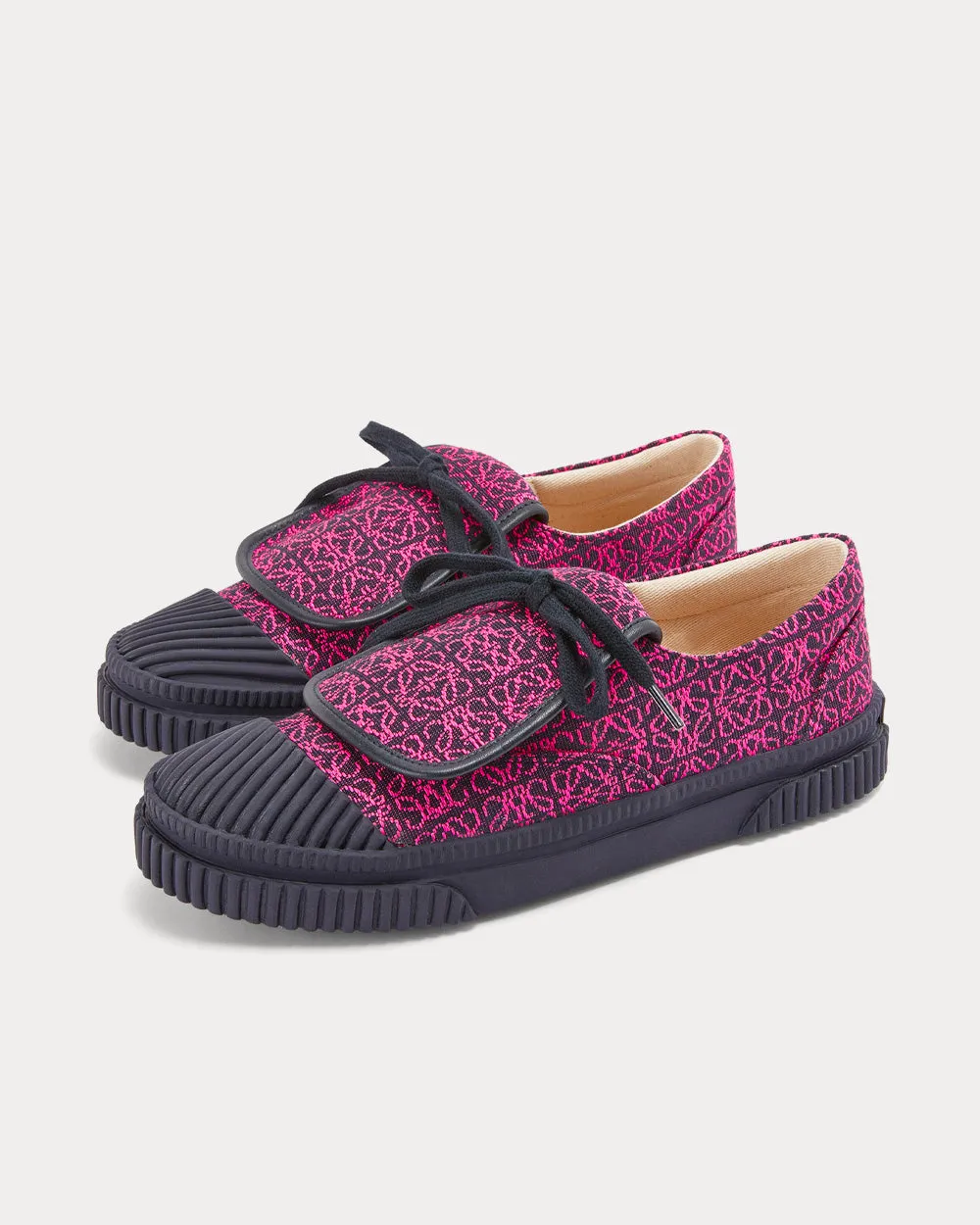 Flap Anagram Jacquard Neon Pink / Deep Navy Low Top Sneakers