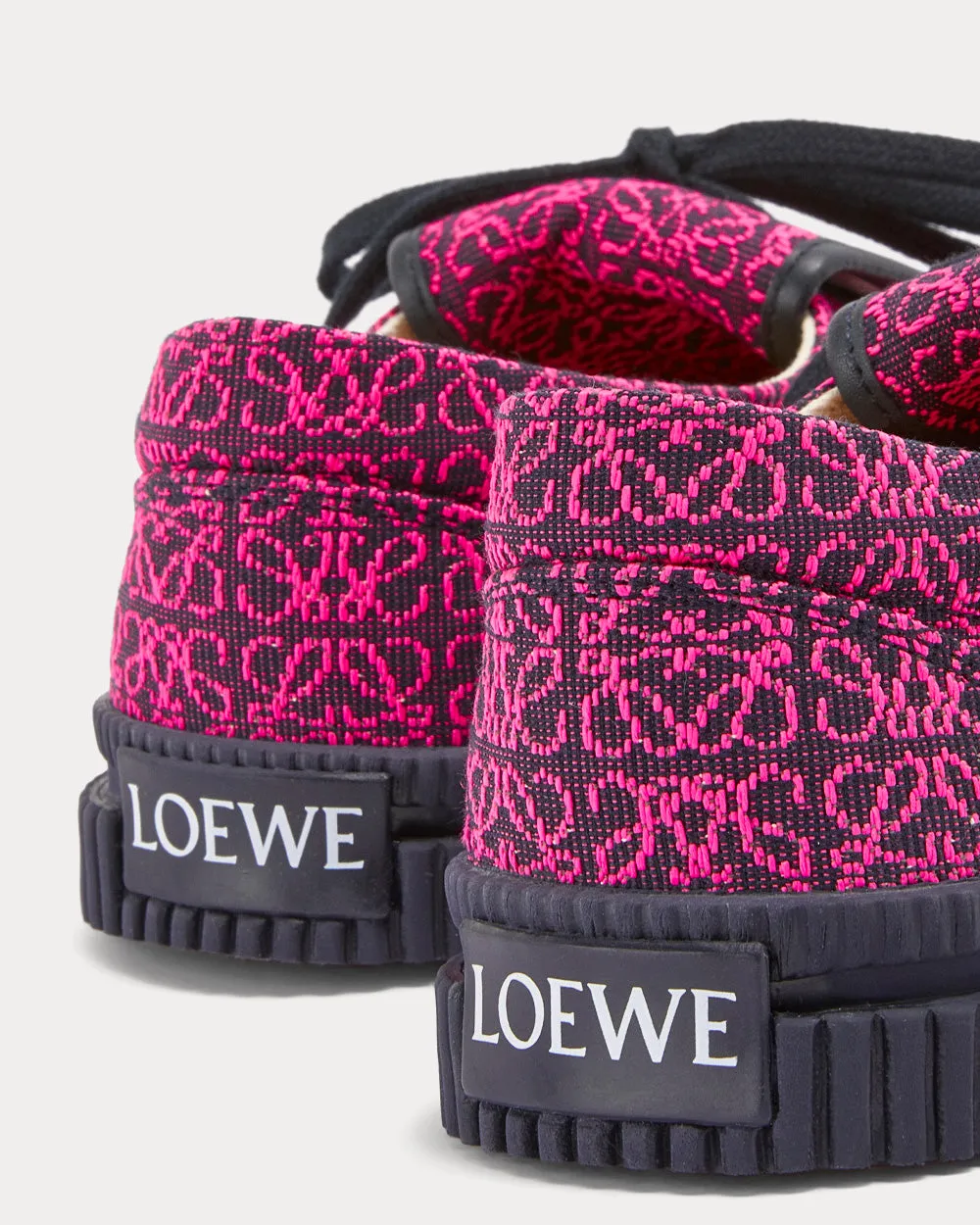 Flap Anagram Jacquard Neon Pink / Deep Navy Low Top Sneakers