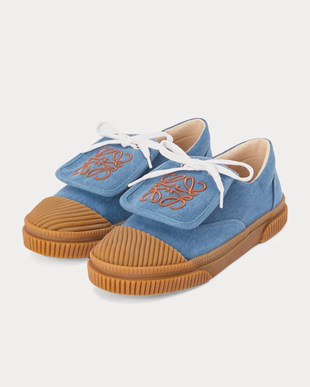 Flap Denim Blue Low Top Sneakers