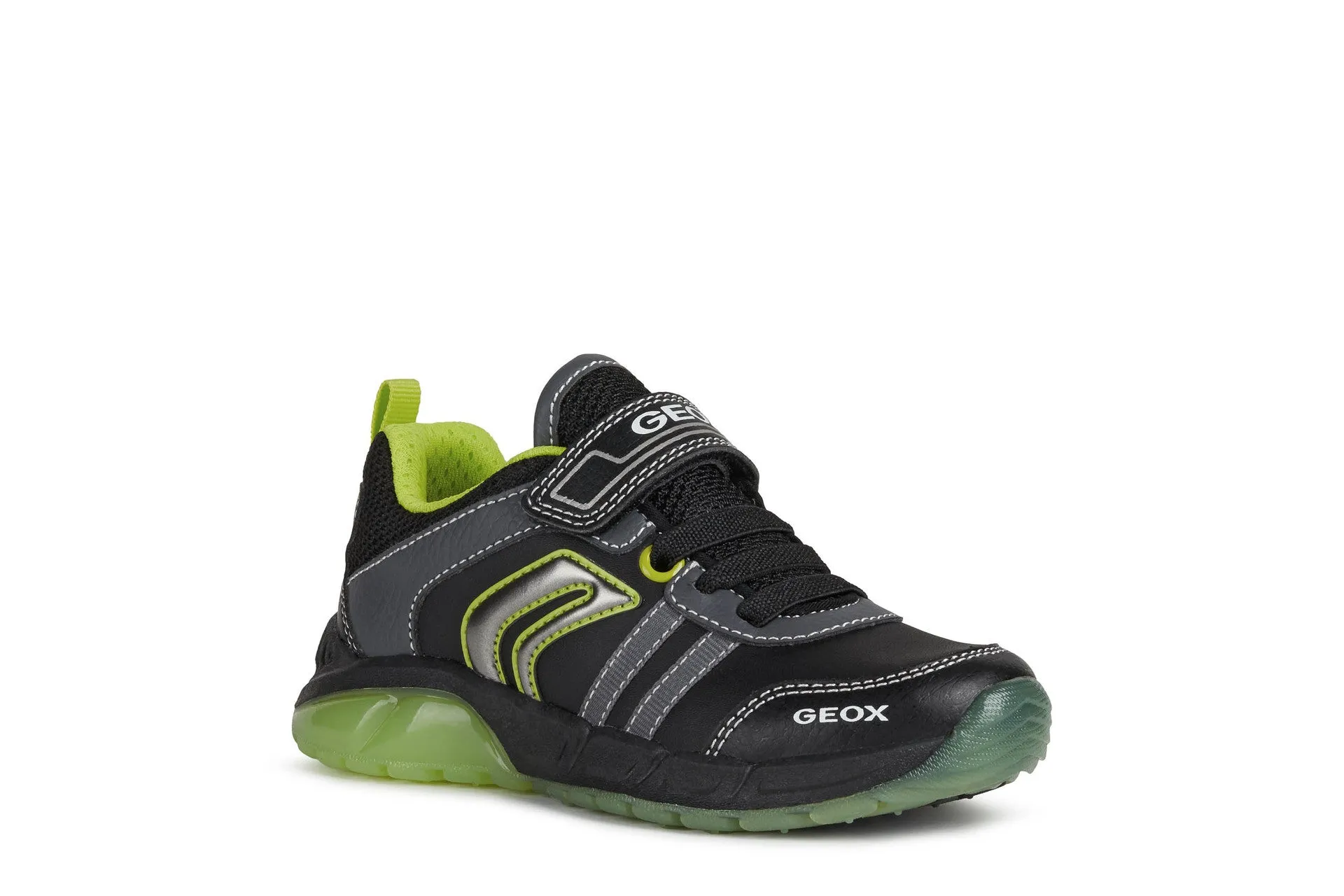 Geox Kids Trainers | Spaziale | Black & Lime