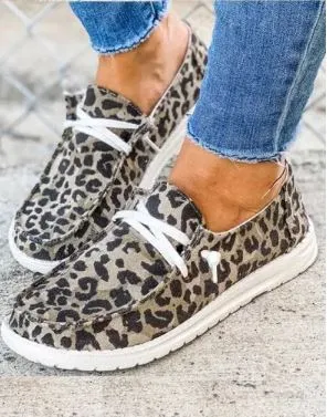 Leopard Print Canvas Shoes