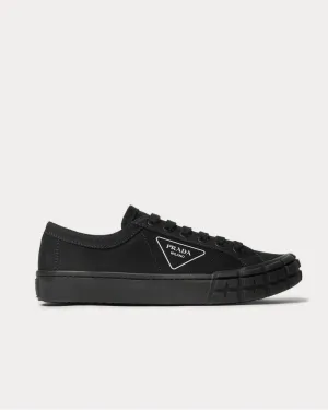 Logo-Print Canvas  Black low top sneakers