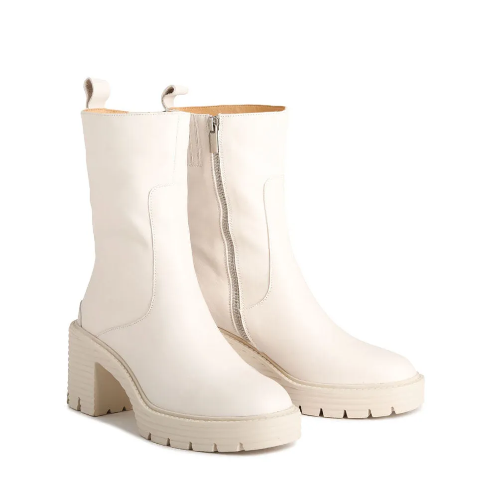 MALIKA LEATHER MID ANKLE BOOTS