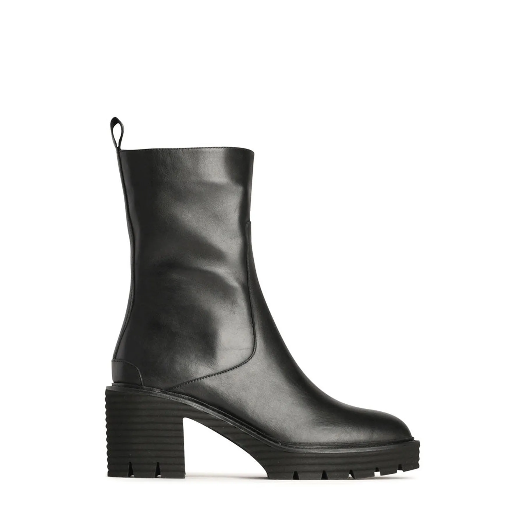 MALIKA LEATHER MID ANKLE BOOTS