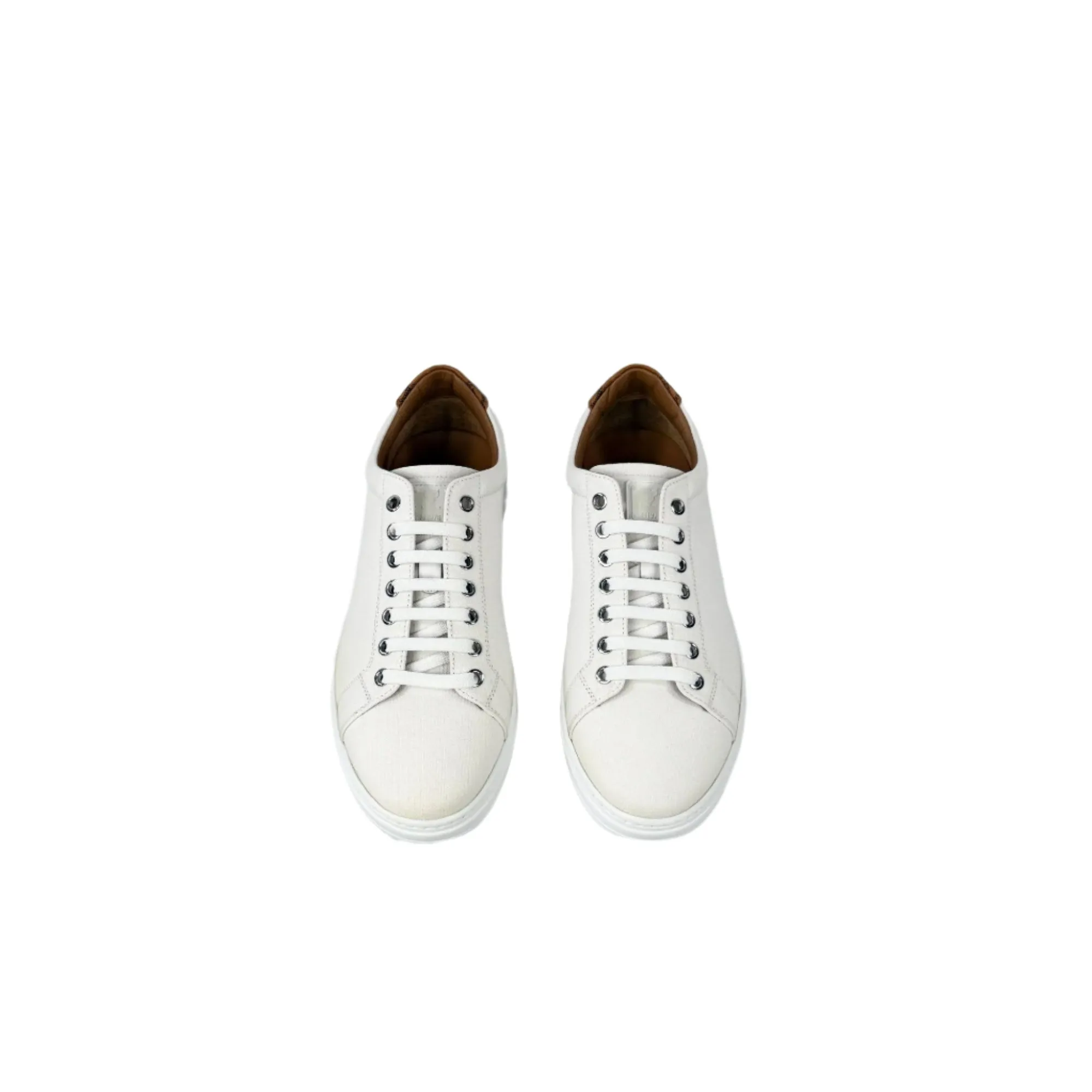MCM LT Terrain Derby White Cotton Canvas Sneakers