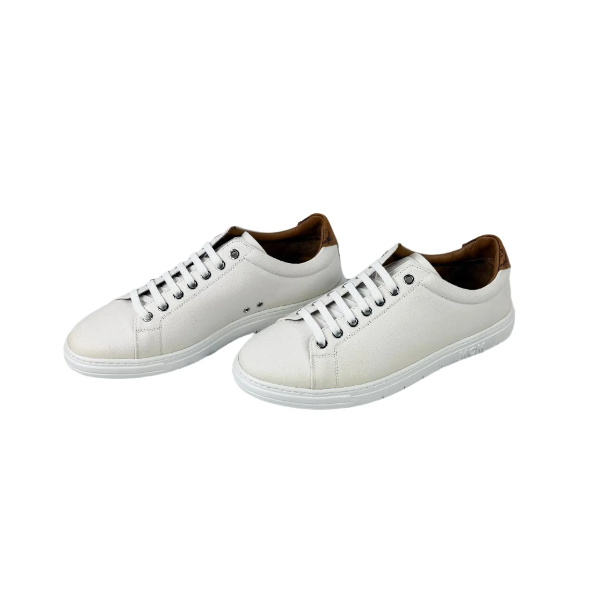 MCM LT Terrain Derby White Cotton Canvas Sneakers
