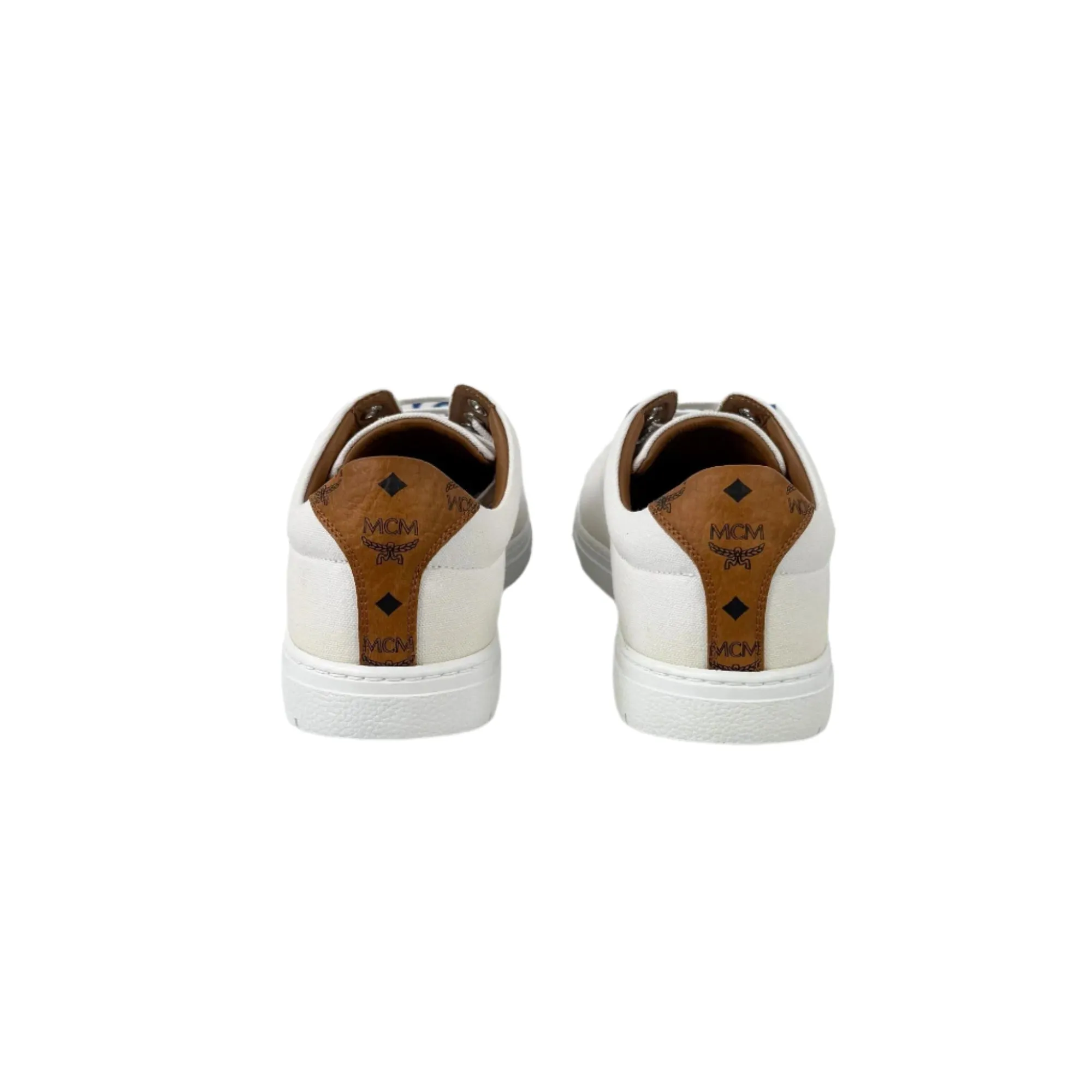 MCM LT Terrain Derby White Cotton Canvas Sneakers