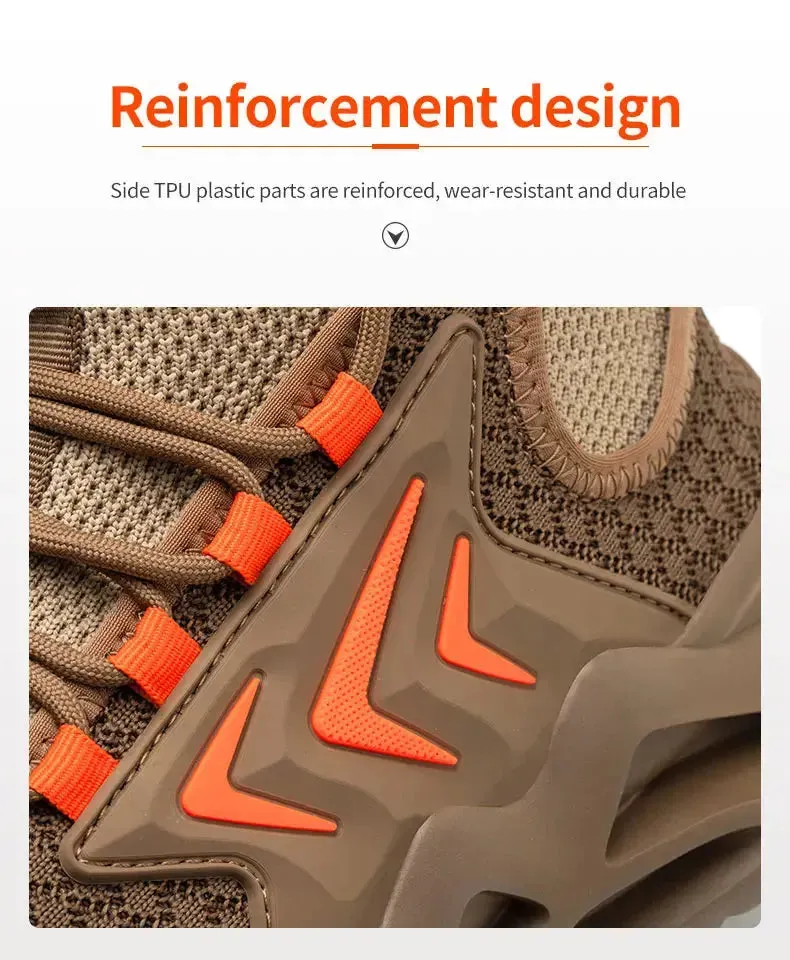 Men's Breathable Steel Toe Work Shoes – Lightweight, Slip-Resistant Safety Footwear