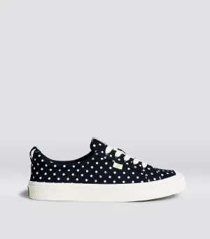 OCA Low Black Canvas White Polka Dots Sneaker