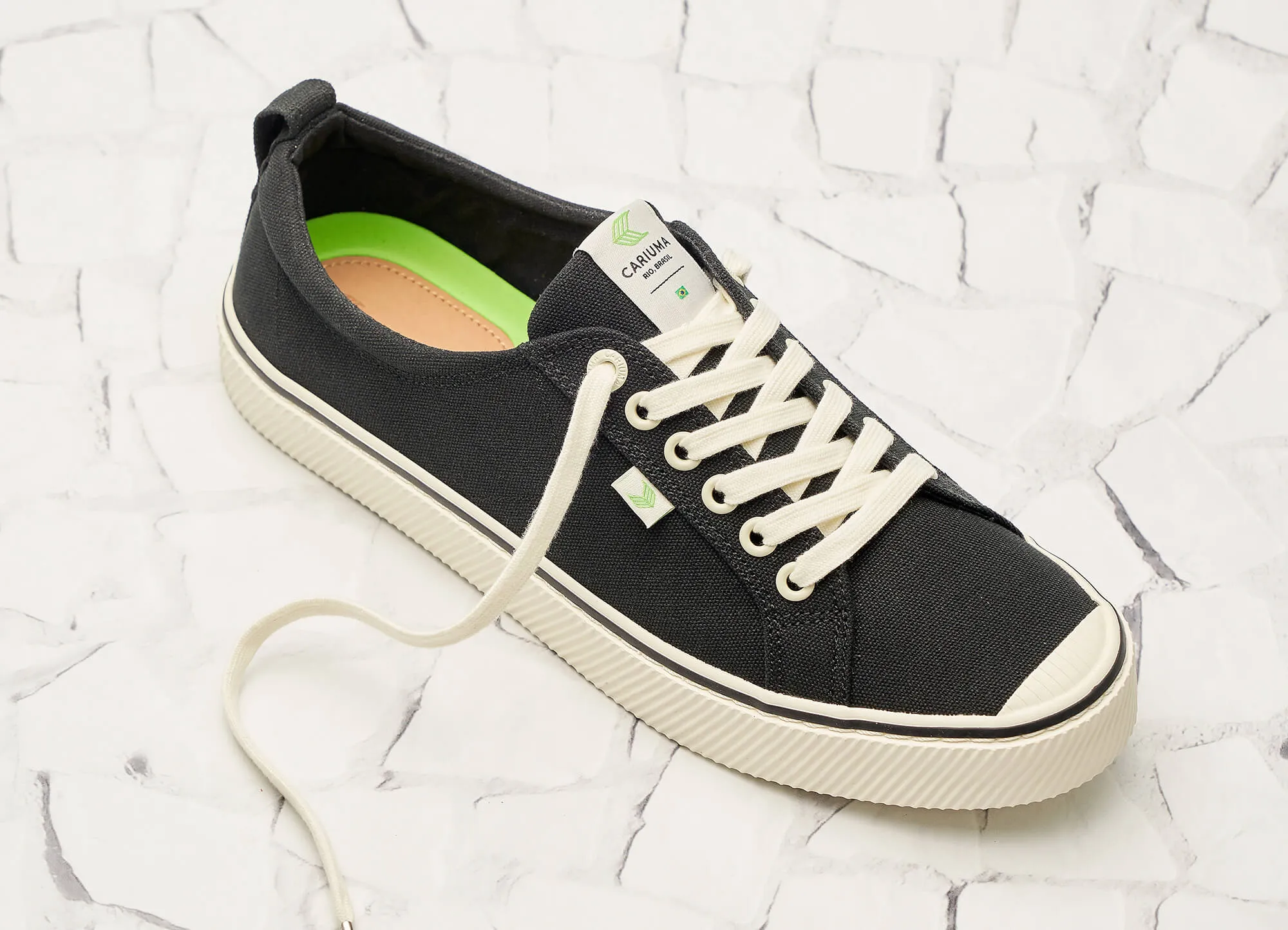 OCA Low Stripe Black Canvas Sneaker Men