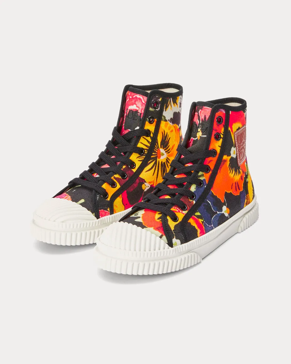 Pansies Flap Canvas Pink Multitone High Top Sneakers