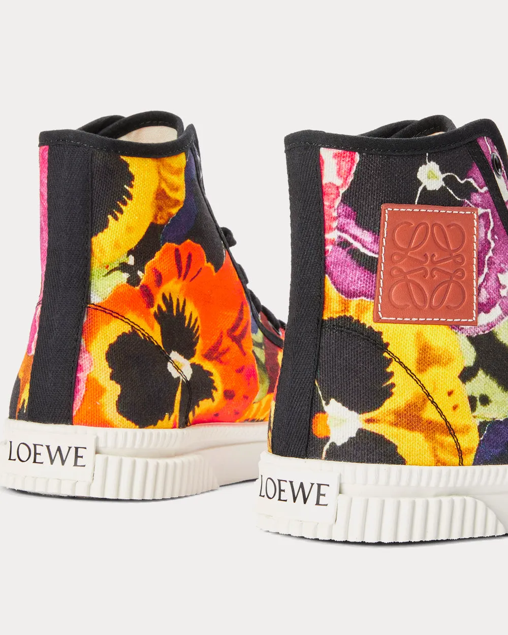 Pansies Flap Canvas Pink Multitone High Top Sneakers