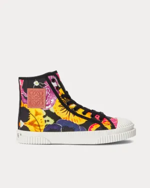 Pansies Flap Canvas Pink Multitone High Top Sneakers