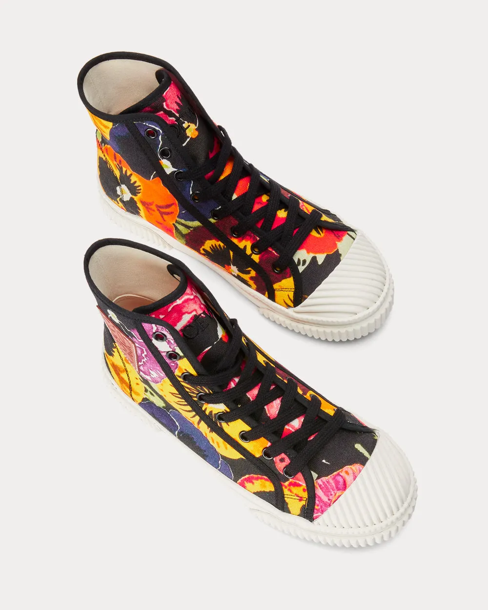 Pansies Flap Canvas Pink Multitone High Top Sneakers