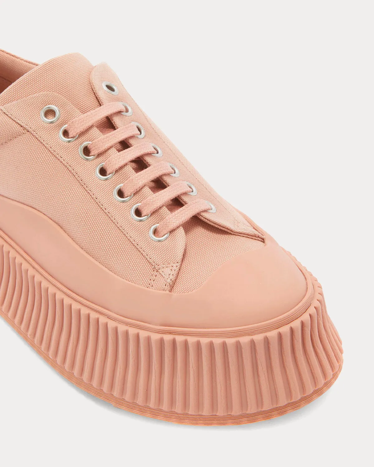 Platform Canvas Pastel Brown Low Top Sneakers