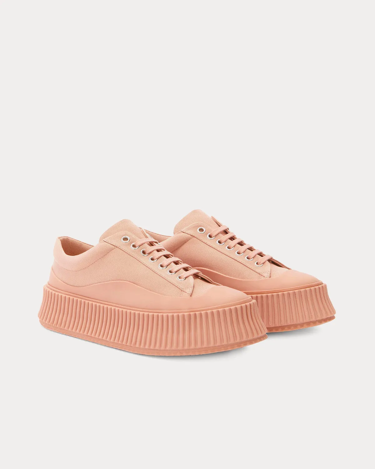 Platform Canvas Pastel Brown Low Top Sneakers
