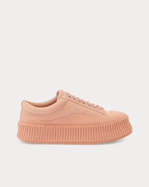 Platform Canvas Pastel Brown Low Top Sneakers