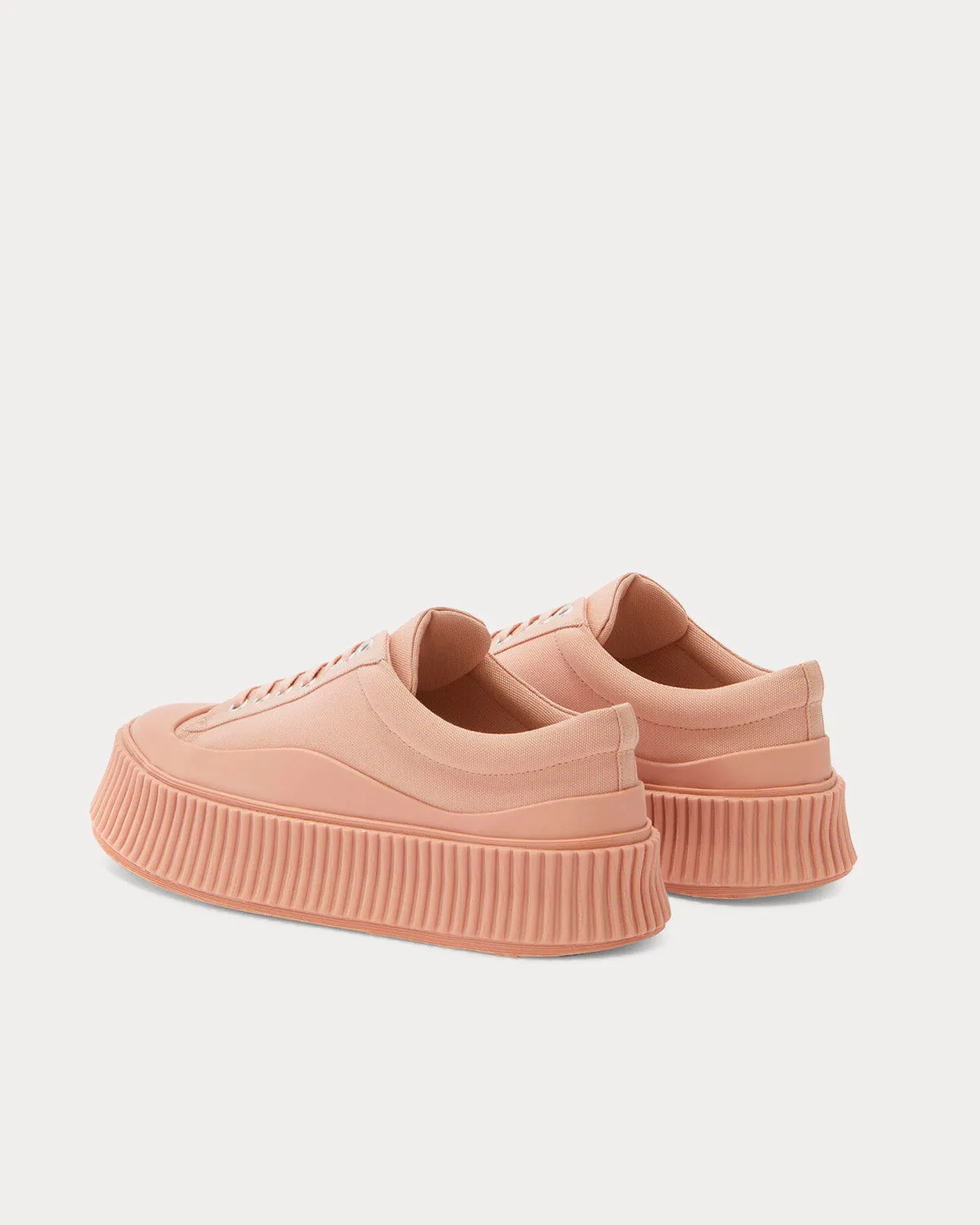 Platform Canvas Pastel Brown Low Top Sneakers