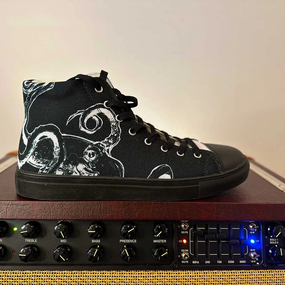"The Octopus" Men's Mismatched High top Canvas Sneakers