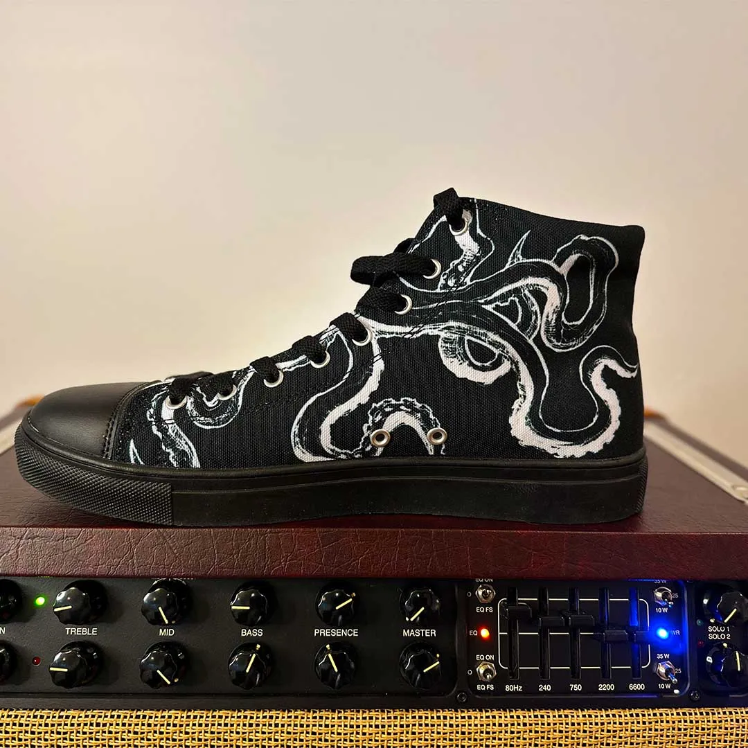 "The Octopus" Men's Mismatched High top Canvas Sneakers