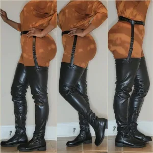 Super Stretch Thigh Belted Flat Boots