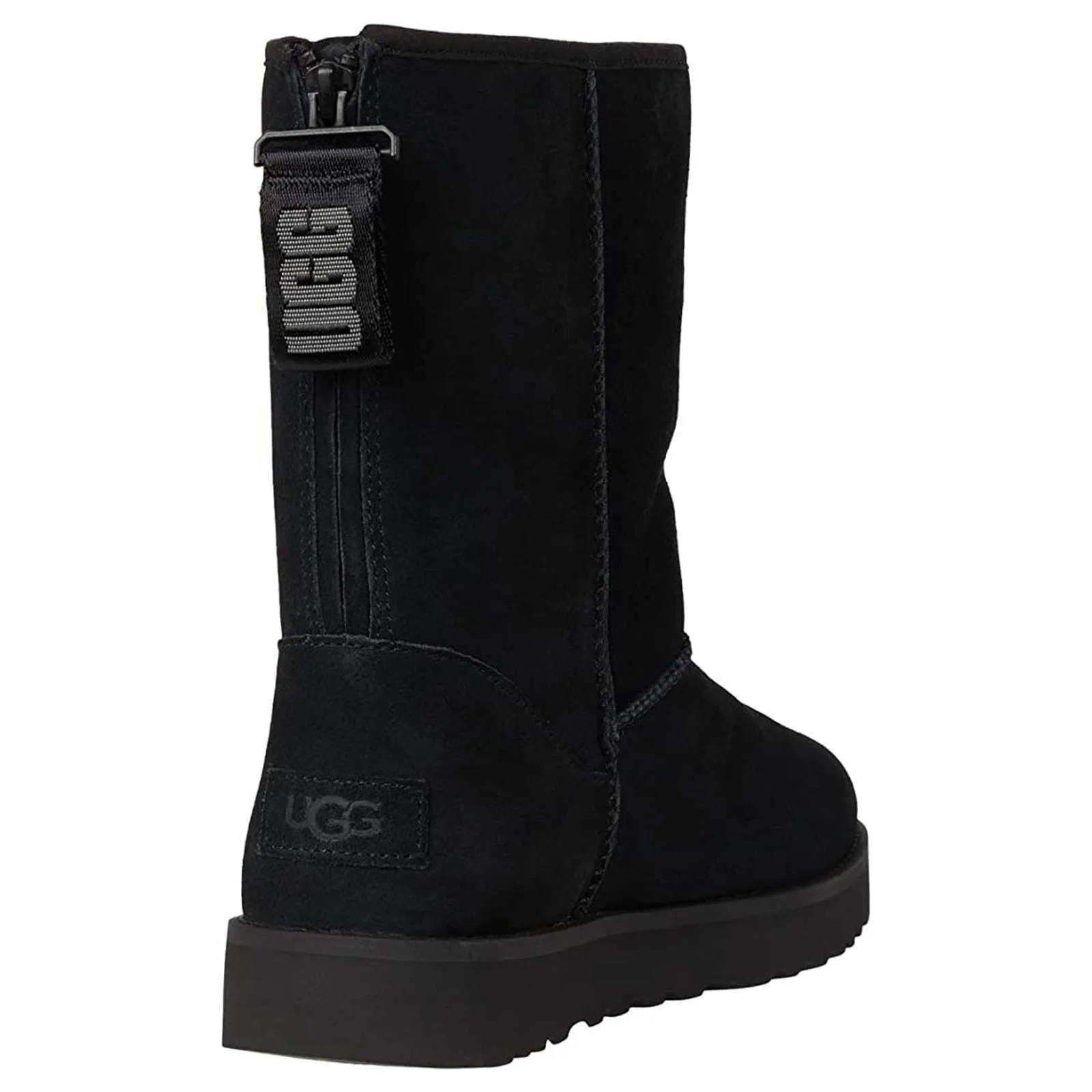 Ugg Classic Short Logo Zip Suede Women's Winter Boots