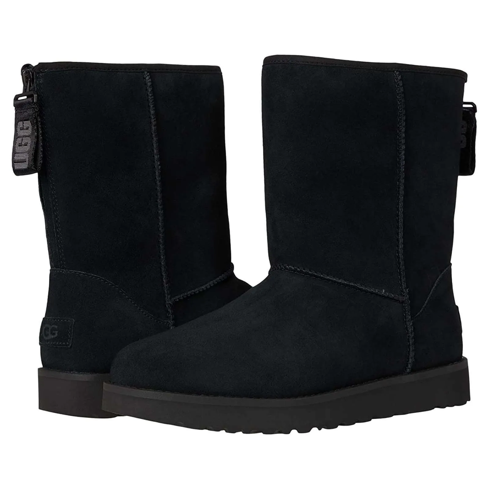 Ugg Classic Short Logo Zip Suede Women's Winter Boots